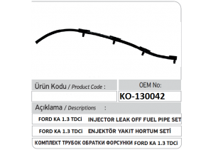 9S51-9C993-BA - 1797152 - 55245385 - CS519C993BA Ford KA 1.3 TDCi Yakıt Hortum Seti